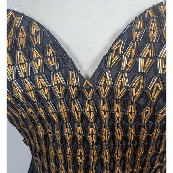 One Teaspoon by Free People Black And Gold Beaded Mini Dress - Picture 3 of 15